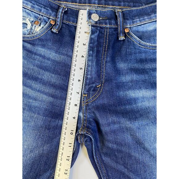 Levis 513 Jeans Mens Blue 32x29 Slim Straight Stretch Medium Wash Faded - Picture 4 of 10